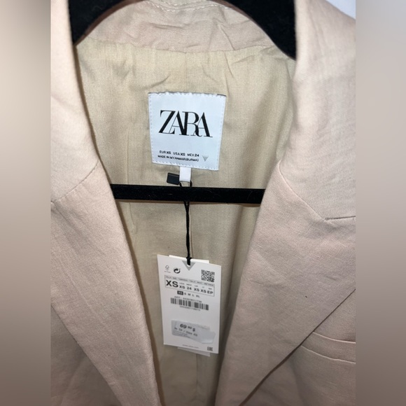 Linen blend cropped blazer Zara - Picture 5 of 6